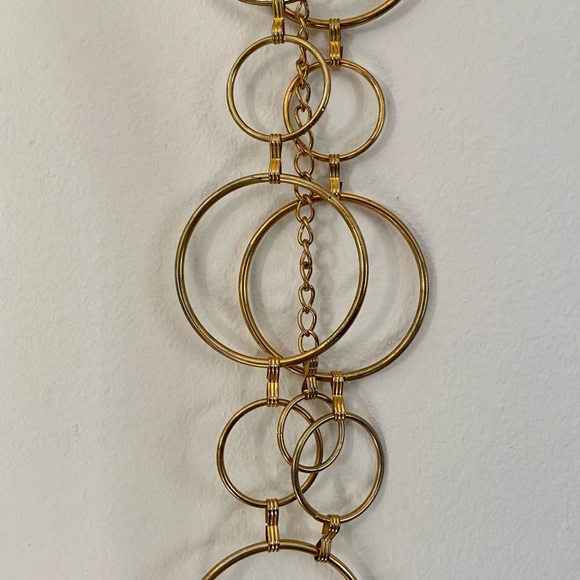 Mudd Y2K Gold Brass Hoop Loop Chain Belt - Picture 2 of 7